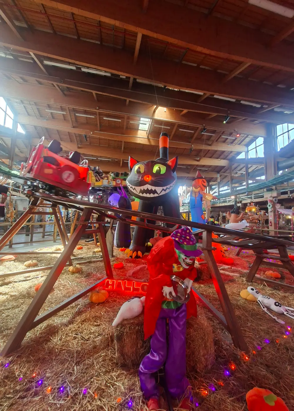 Scorcio di Luna Farm allestito a tema Halloween per il divertimento dei bambini.